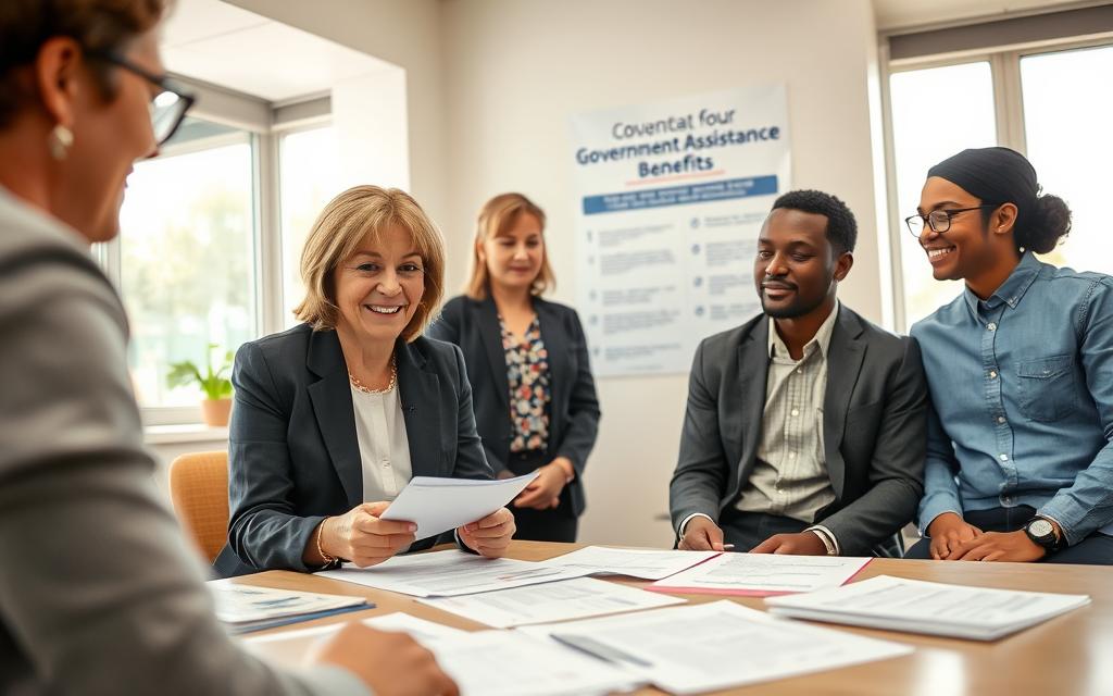 solicitar benefícios do governo e benefícios assistenciais